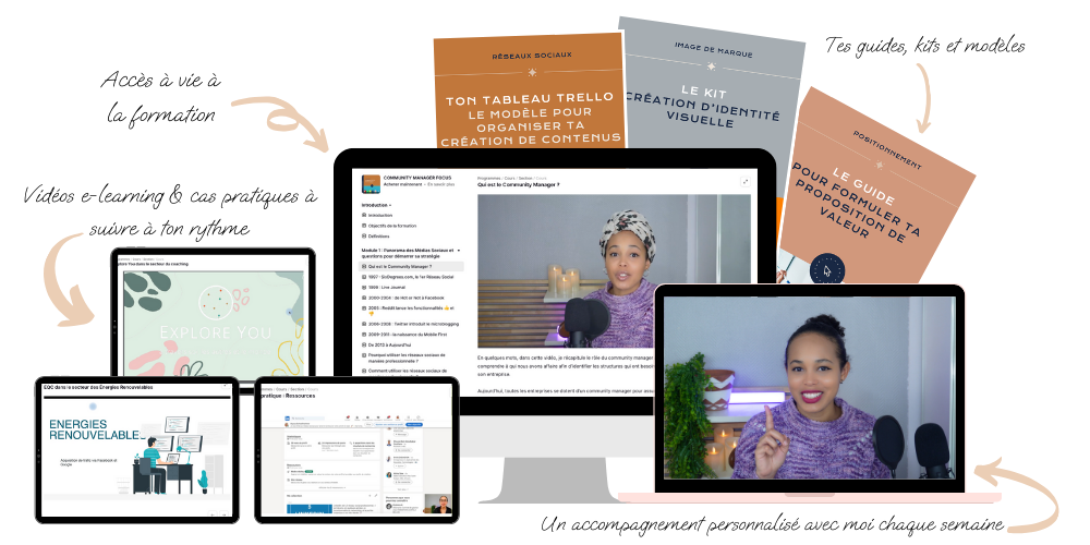 Mockup Formation Community Manager La Capsule d'Alyssa Modules et Bonus